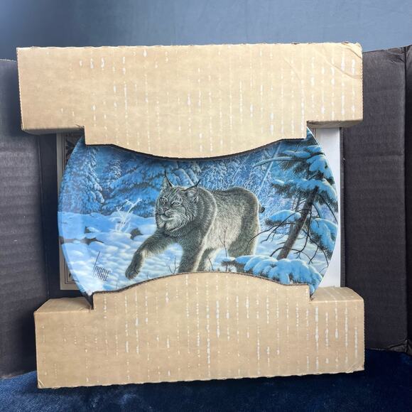 1989 "The Lynx" by Lee Cable Plate 3rd Issue Bradford Exchange Certificate & Box - Picture 13 of 13